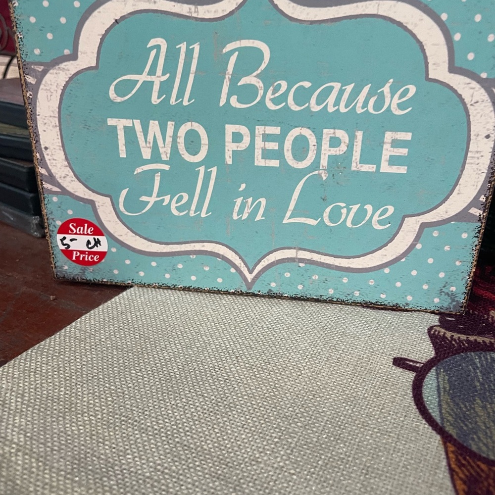 Decorative SET OF 2 Signs with Romantic Quotes